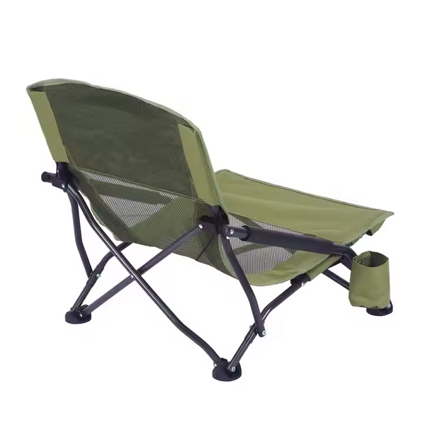 Portable Folding Beach Chair Lightweight Sand Chair Mesh Back Camping Chair Folding Chair With Cup Holder for Outdoor